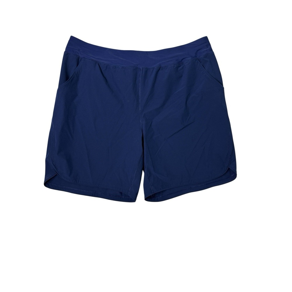 Lands' End Womens Pull-on Swim Shorts Navy Travel Vacation Beach Pockets 24W
